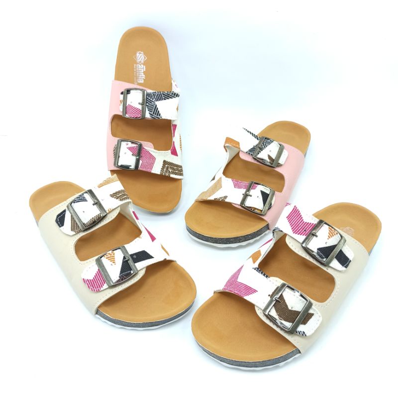 Sandal Birken Wanita Sendal Slide Slop Motif Andis AF15