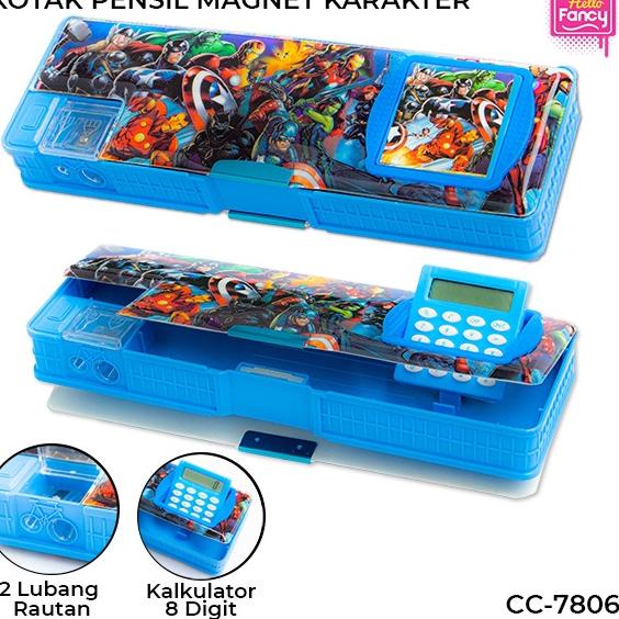 

[KODE 7BWEZ] Tempat Pensil Magnet Karakter + Kalkulator / Kotak Pensil CC-7806