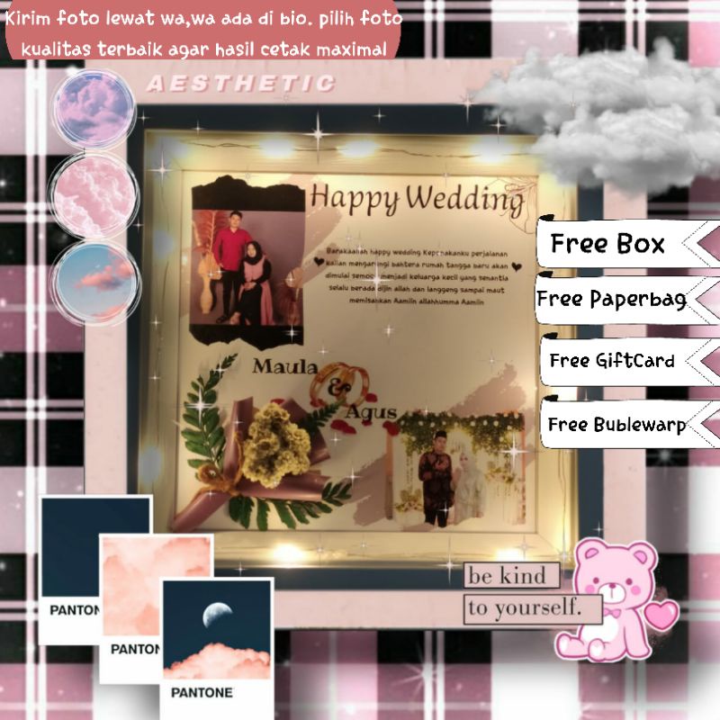 

pigura 3d frame 3d scrapbok gift wedding kado