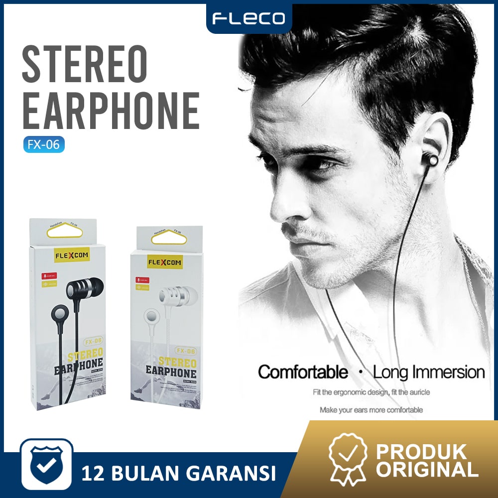 Headset Extra Bass Double Speaker Stereo FX-06 Headphone Earphone Handsfree FLECO