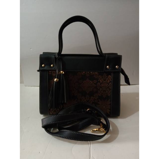 Nyimas Songket - Tas songket khas palembang hitam tembaga