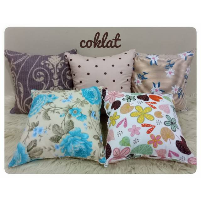 Set Coklat - Sarung bantal sofa 5pcs