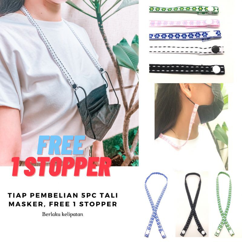 PITA STRAP masker korea lanyard kalung gantungan konektor gantung pita cantolan pengait hijab mask