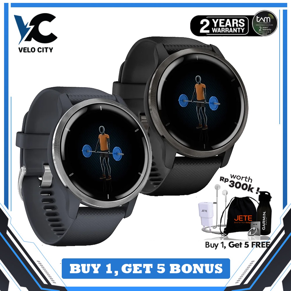 Garmin Venu 2 Series GPS WiFi Silicone Band - Garansi Resmi TAM 2 Tahun