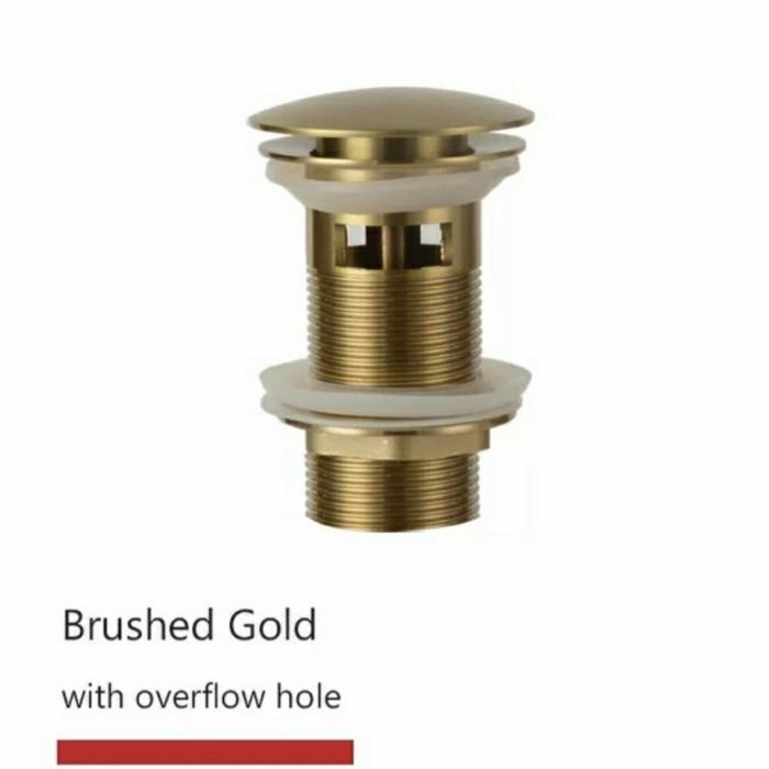 Virjia | Tutup Afur Wastafel Overflow Gold Doff Model Toto/Afur Wastafel