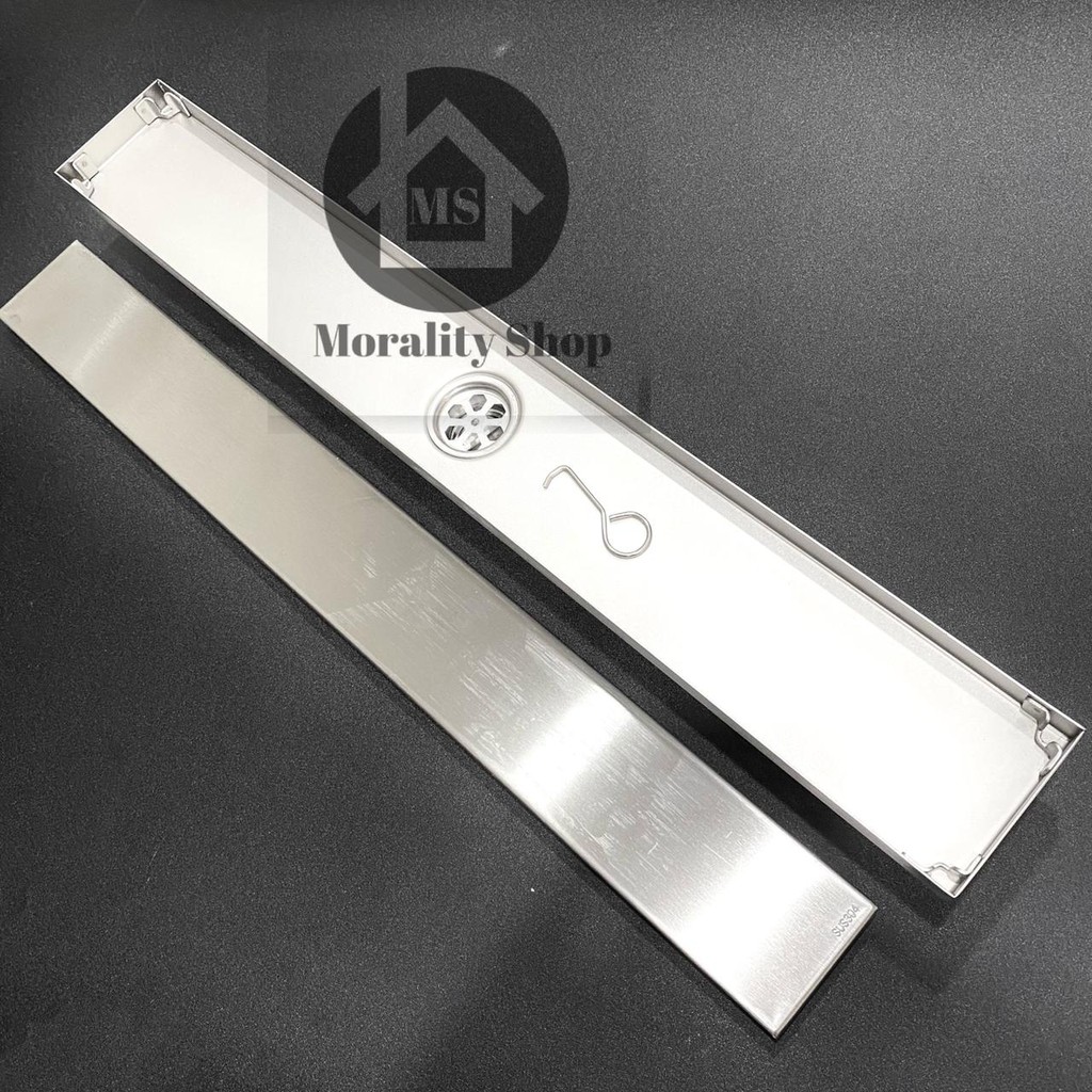 Saringan GOT 60cm Tile Drain stainless 304 unik T96SS - Floor smart Drain minimalis R03 /T96