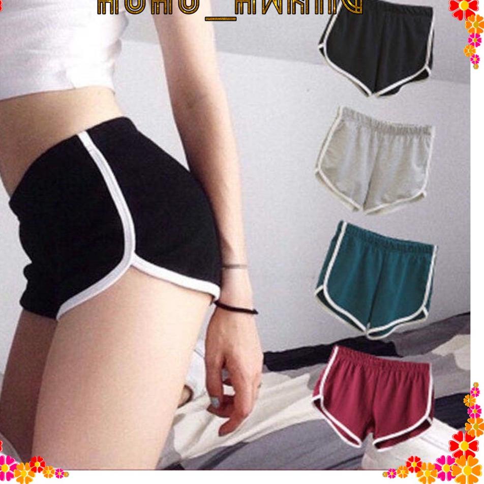 Baru resok HOHO_HWANG (C-54)Celana Pendek Sport Skinny Pinggang Karet untuk Gym / Yoga / Musim Panas