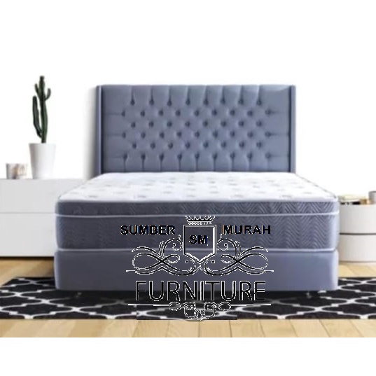 Divan kancing dan sandaran tinggi 130 cm tanpa kasur