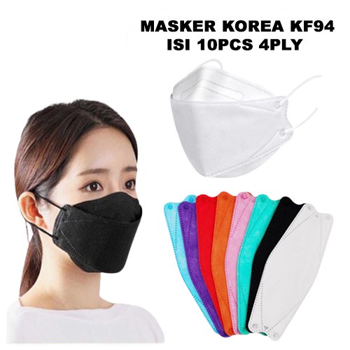 MASKER KOREA KF94 ISI 10PCS 4PLYModel Evo Plusmed Duckbill Face Mask Disposable Earloop