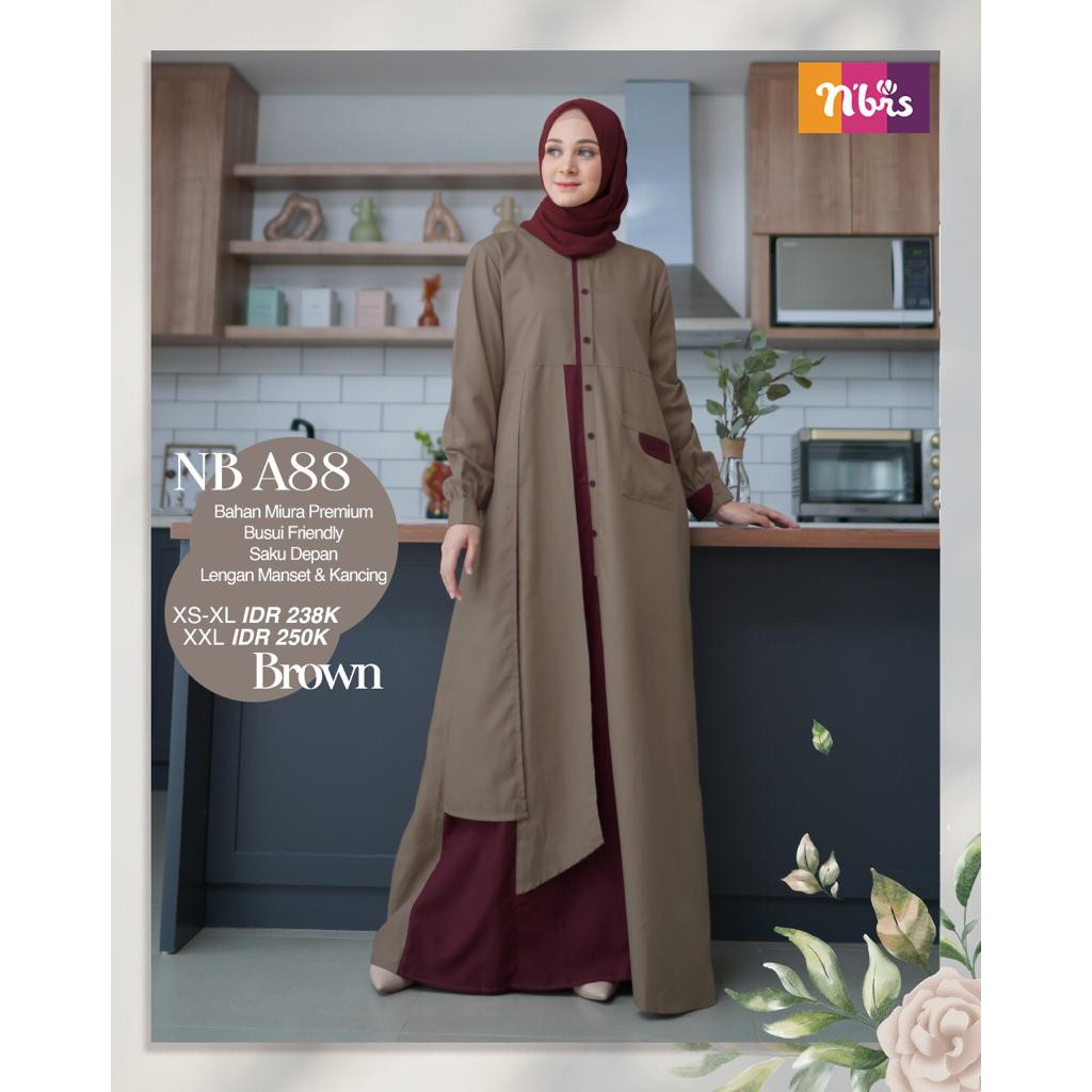 NBRS KOKO NSK 88 DAN GAMIS NB A88 BAJU TAQWA PRIA FASHION MUSLIM PAKAIAN COUPLE TERBARU 2021