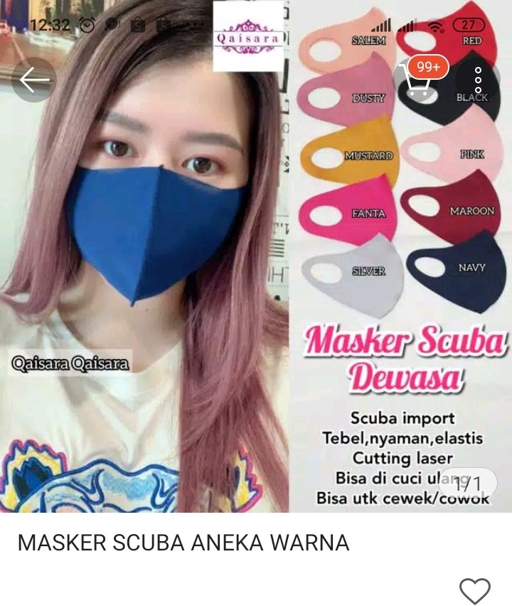 Masker Scuba Aneka Warna