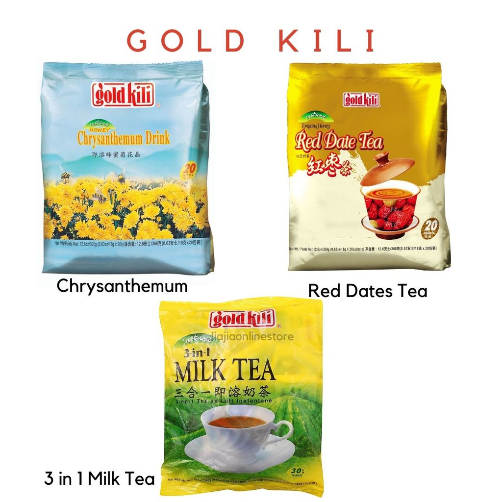 

Gold Kili Chrysanthemum / Gold Kili Red Dates Tea / Gold Kili 3 in 1 Milk Tea | Teh Bunga Krisan Goldkili chrysanthenum