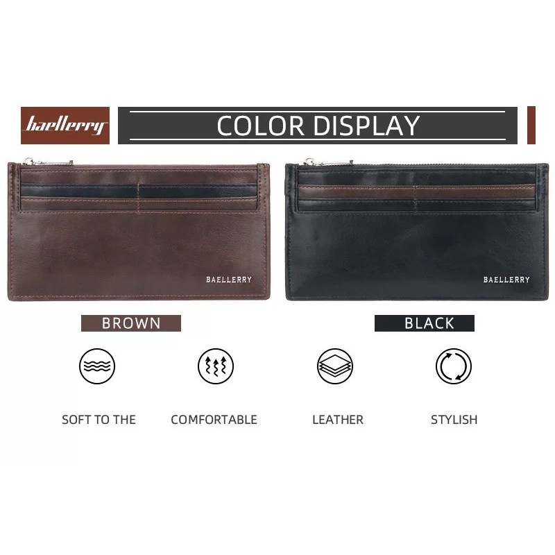 Dompet Kulit Pria Wanita ada Slot HP Dompet Panjang Baellerry C2350