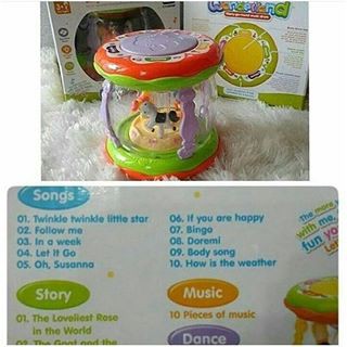 Mainan Bayi Wonderland Merry Go Round Music Drum Kecil