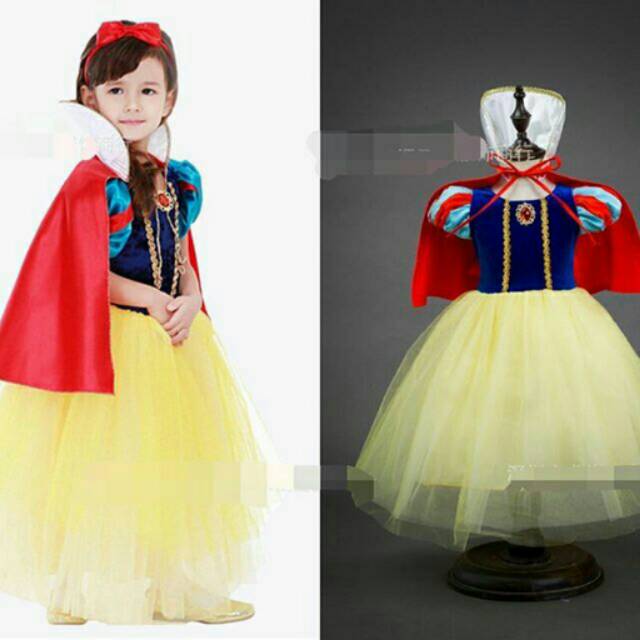 PREMIUM SNOWWHITE DRESS / kostum gaun princess snow white murah import bagus