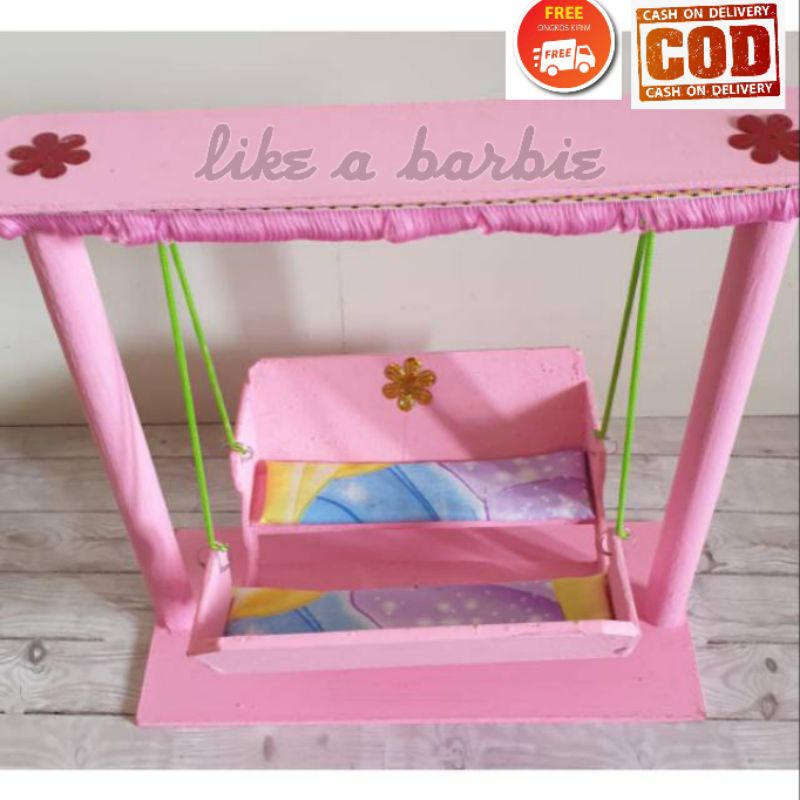 [BISA COD] AYUNAN BONEKA BARBIE BAHAN KAYU / FURNITURE RUMAH BONEKA