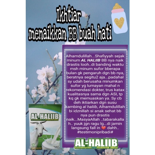 SUSU ETAWA AL HALIIB  COKLAT DAN ORIGINAL 200 gram