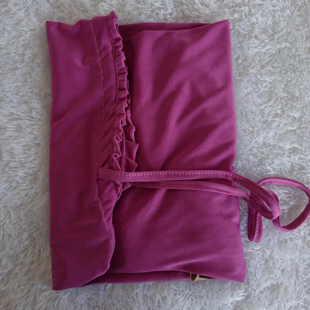 Hijab Instan Gerigi Tali FF/Bergo Tali Pet Gerigi Sporty FF-Dusty Purple