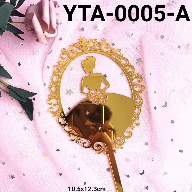 

GR-YTA-0005 CAKE TOPPER AKRILIK PENGANTIN PUTRI PINK GOLD HITAM EKSKLUSIF