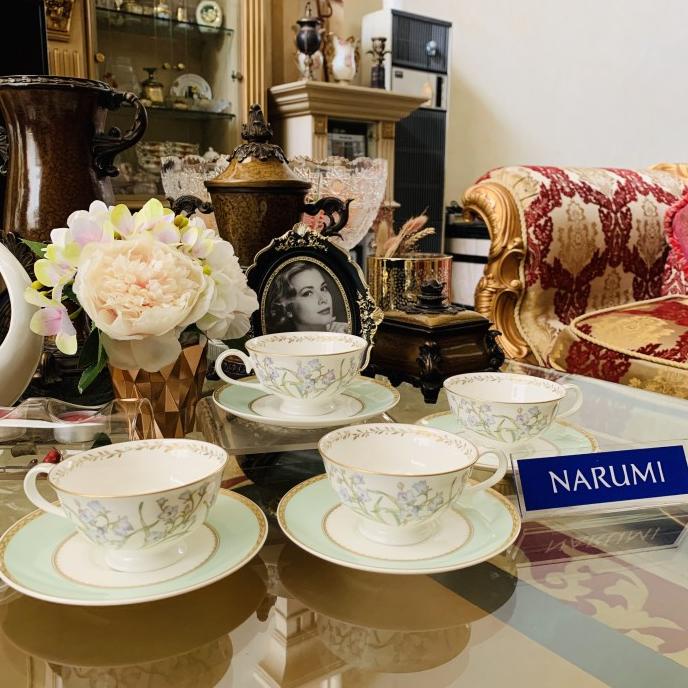 Tea cup set / Narumi / Flower Green / mewah / cantik / indah /