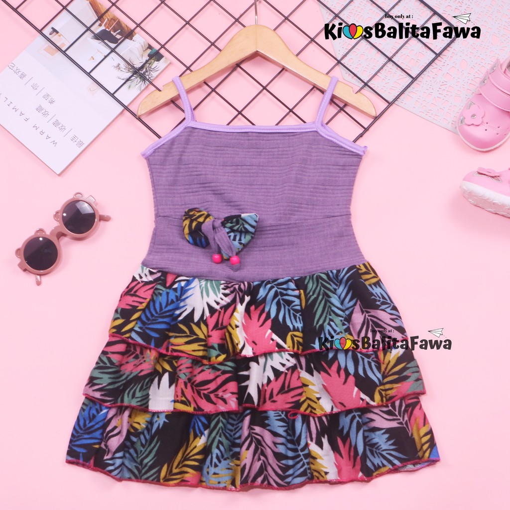 Dress Valerie uk 3-4 Tahun / Tank top Yukensi Baju Anak Perempuan Adem Dres Kaos Murah Pakaian Pesta