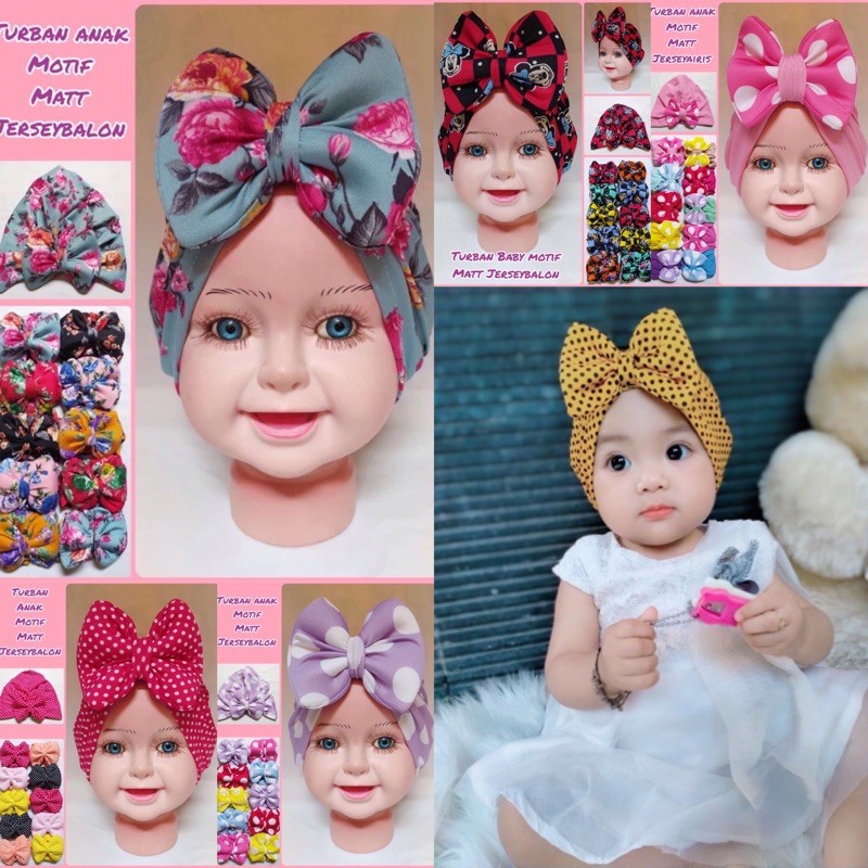 TURBAN ANAK / TURBAN BUNGA / TURBAN POLKA / CIPUT BAYI