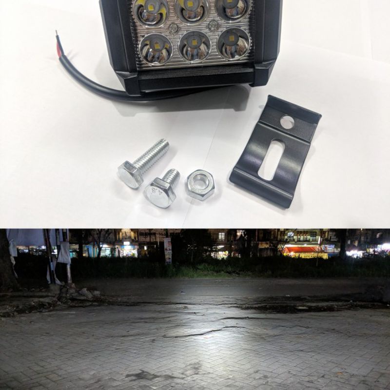 LAMPU TEMBAK SOROT kotak LED /CWl 6 MATA 18W