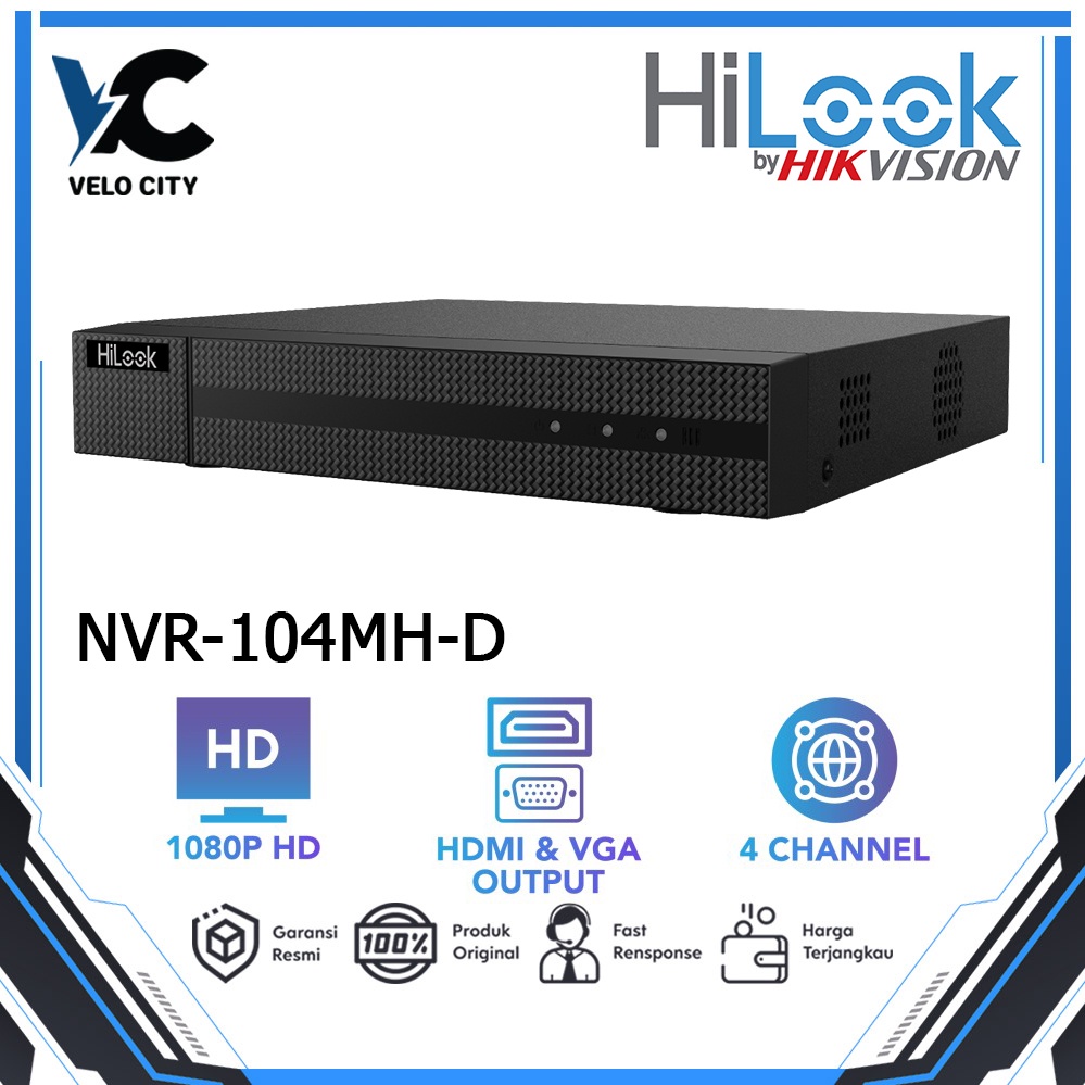 NVR CCTV Hilook Nvr-104Mh-D 4Ch  4 Channel Untuk IP Camera Garansi 2th