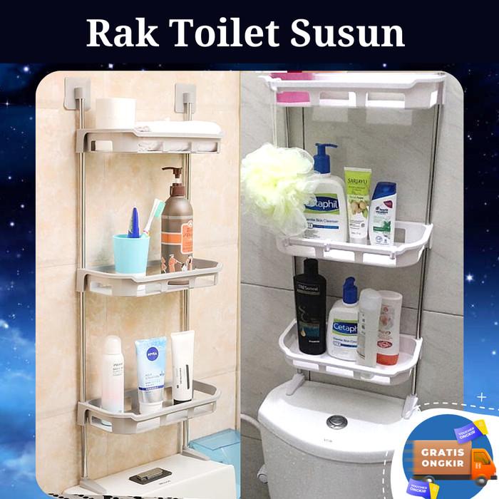 Rak Toilet 3 Susun Rak Closet Sabun Organizer Kamar Mandi Plastik