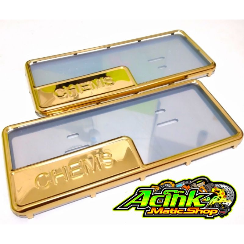 bingkai plat gold standat hrga per set depan belakang