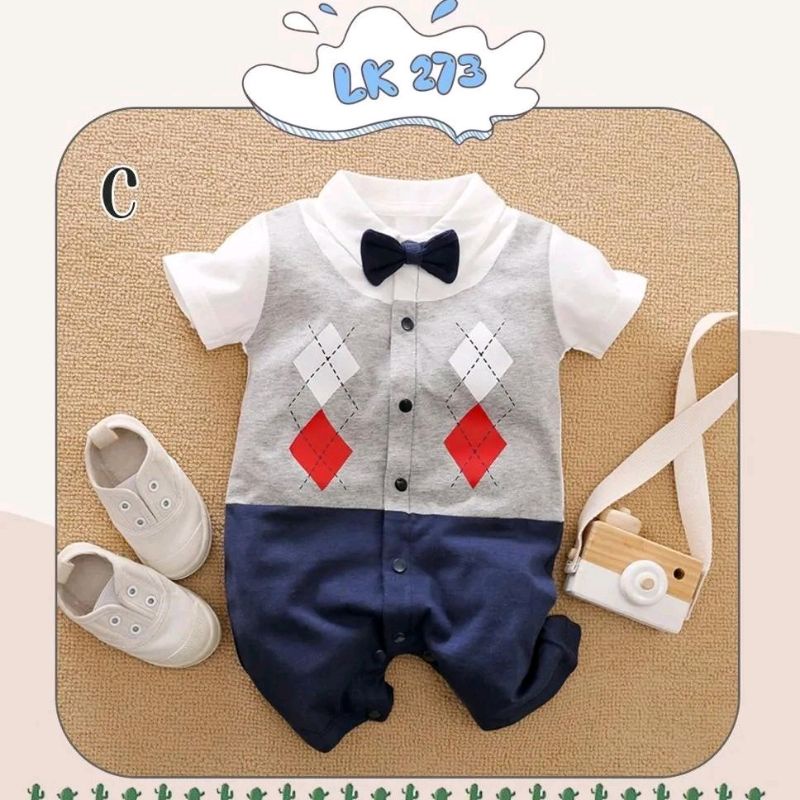 Baju Pesta Bayi Laki-Laki Cowok Baby Boy Tuxedo LK273 Dasi Rompi Vest Dasi Kupu-kupu Newborn 1 2 3 4 5 6 7 8 9 10 11 12 Bulan Baru Lahir Jas Kondangan Semi Formal Resmi Pilot