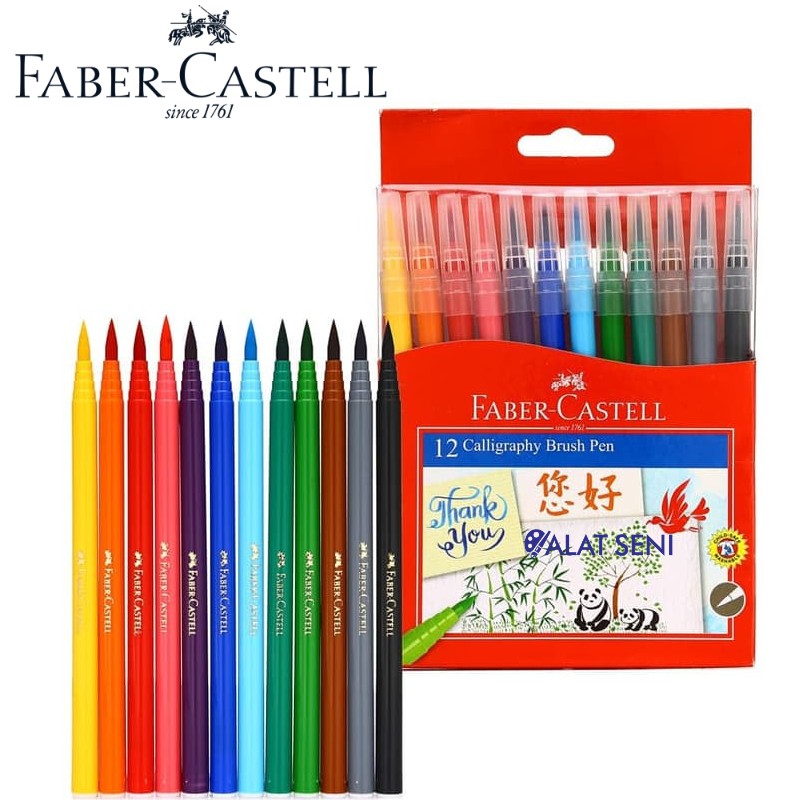 Faber Castell Calligraphy Brush Pen Set 12 Kuas Kaligrafi Lettering