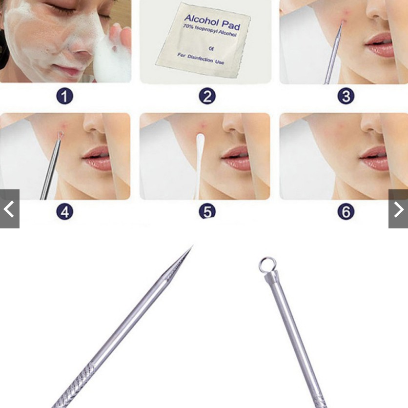 Pembersih Komedo Jerawat Muka Facial / Alat Pencet Jerawat / Acne Stainless Steel HQ BT-018