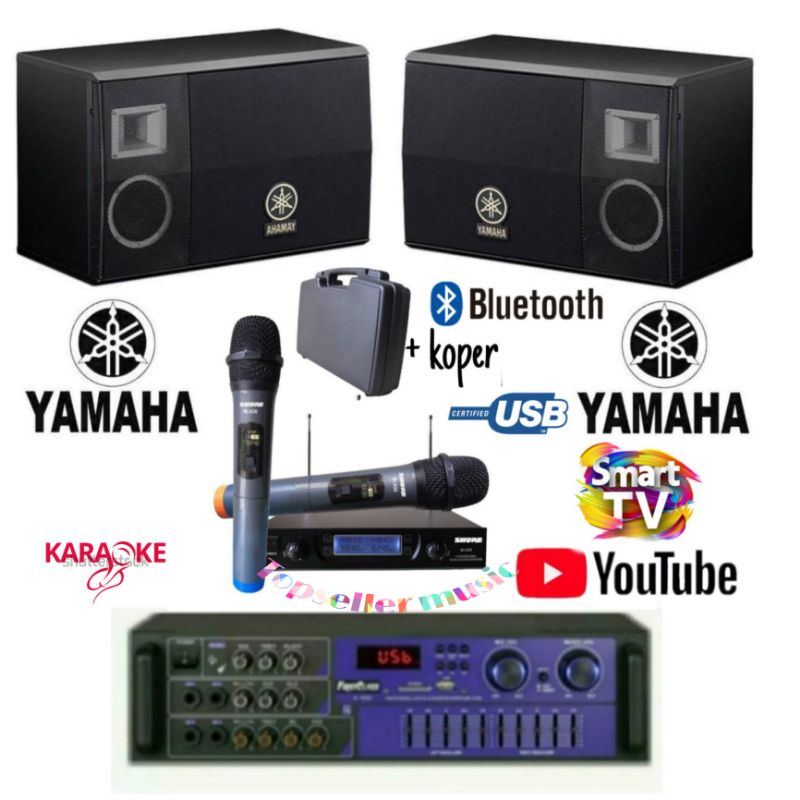 PAKET SOUND KARAOKE YAMAHA 10INCH AMPLI BLUETOOTH USB GARANSI YAMAHA