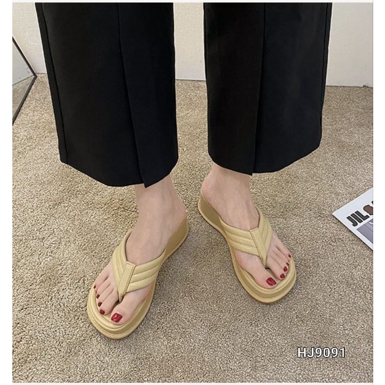 E Flip-Flops Wedges Thick Bottom Thong Import HJ9091