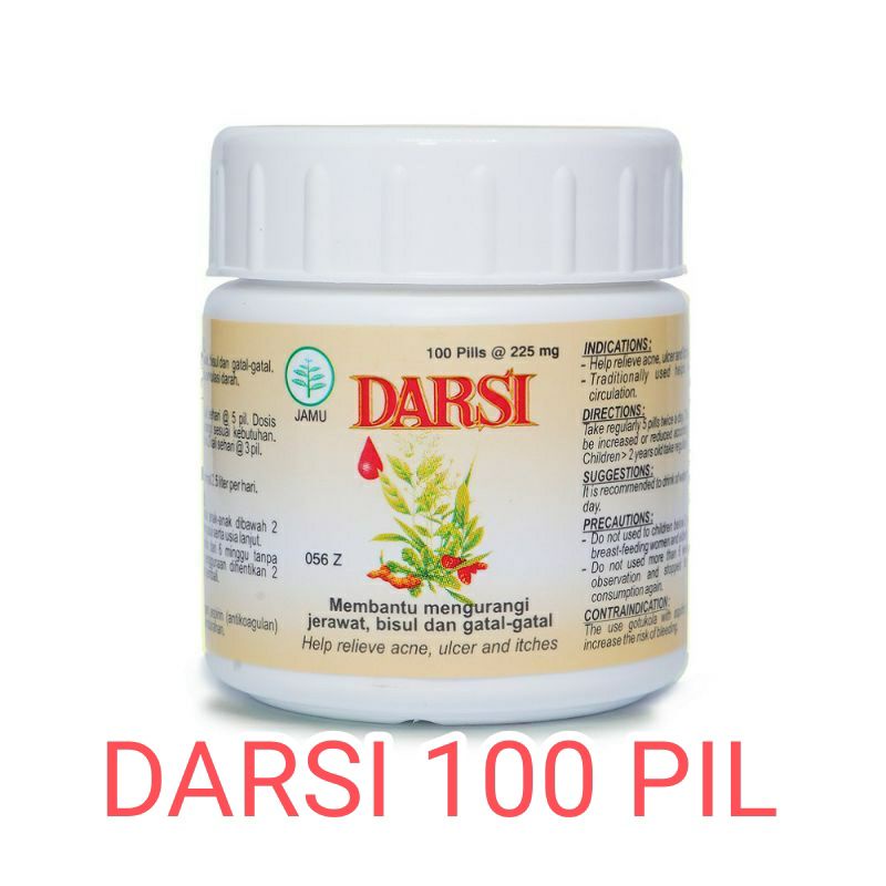 DARSI 100 Pil Kemasan BOTOL BOROBUDUR - Mengobati Jerawat Bisul Dan Gatal