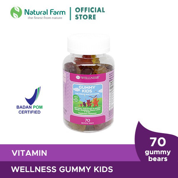 WELLNESS GUMMY KIDS CHILDREN'S MULTIVITAMINS / 70 GUMMY BEARS