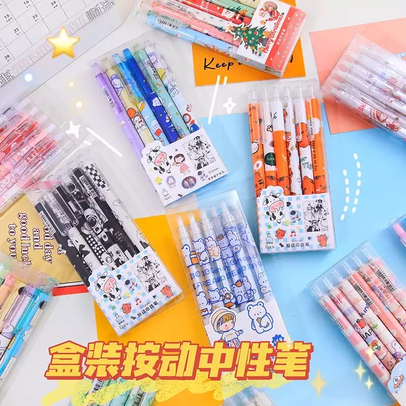 READY STOCK BISA COD CUTE 6 PEN GEL RETRACTABLE PULPEN MEKANIK TINTA HITAM LUCU KARAKTER KARTUN HEWAN FANCY ANAK PEREMPUAN KAWAII DEKORASI AESTHETIC GAYA REMAJA SEKOLAH KOREA MURAH VIRAL UNIK IMUT IMPOR BERKUALITAS ELEGAN SIMPLE ANIME CETEK WARNA PINK SET