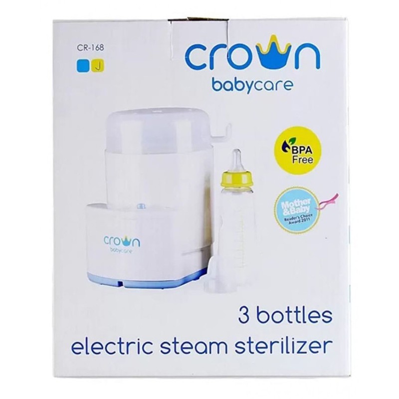 Crown Babycare 3 Bottles Electric Steam Steril Botol Susu Bayi CR-168 CR168