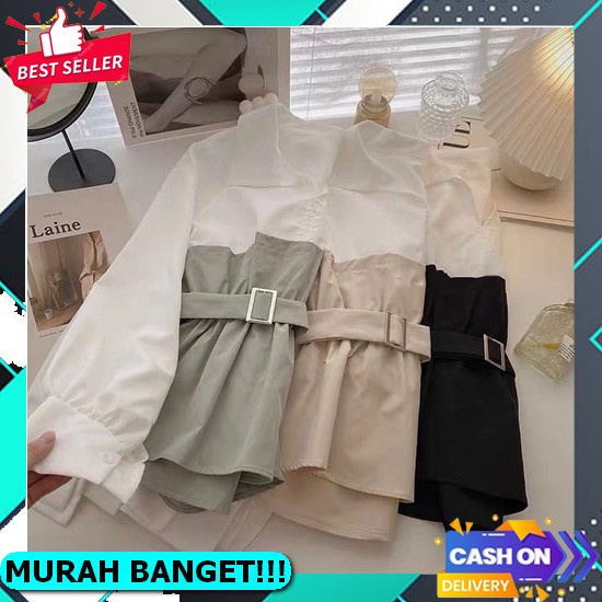 Kemeja Casual Wanita Kekinian Terbaru Asli Cantik Elzara Elvi Top Kemeja By Laiqa Baju Atasan Wanita