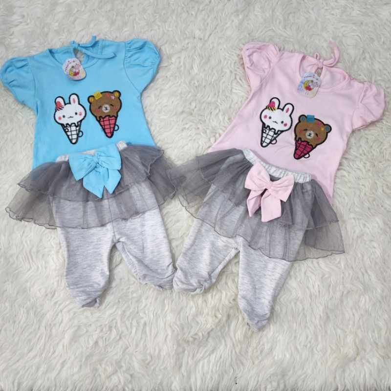 baju bayi perempuan stelan celana tutu jb78