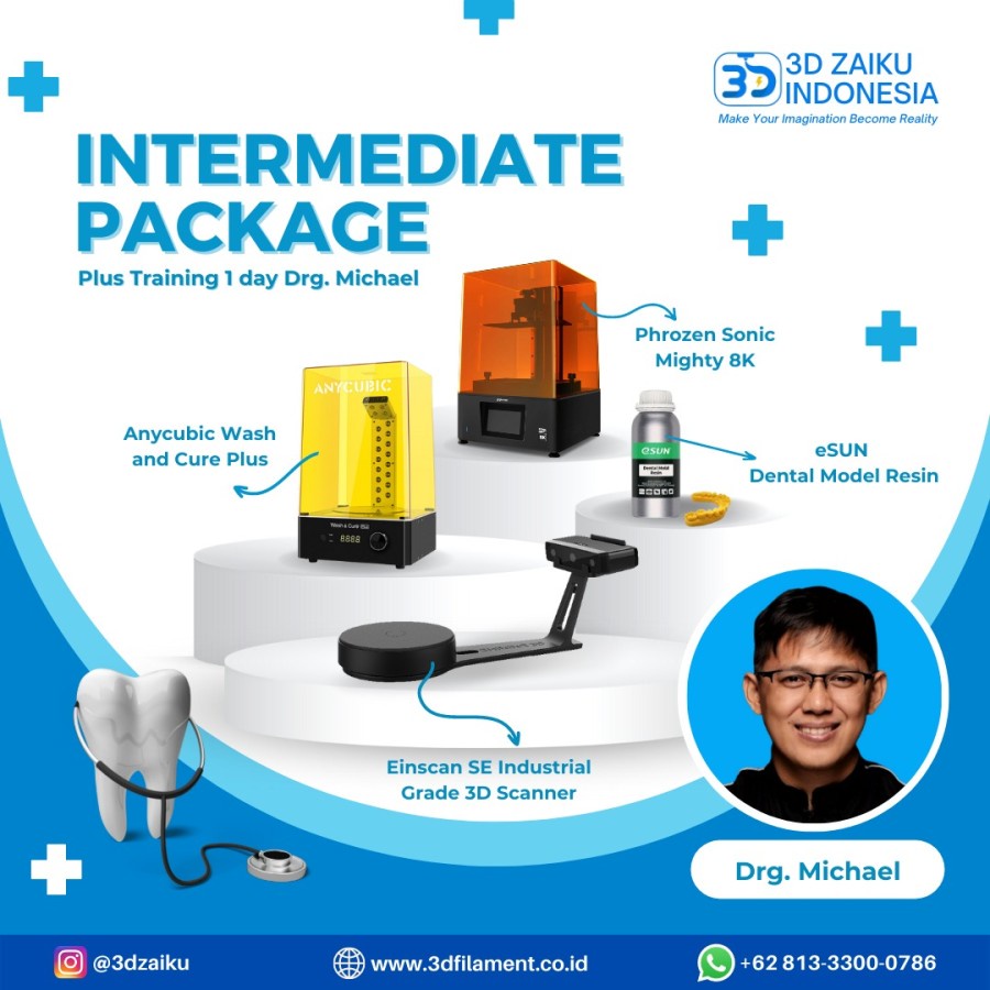 ZKLabs Resin 3D Printer Bundle Dental Inter Package Free Konsultasi