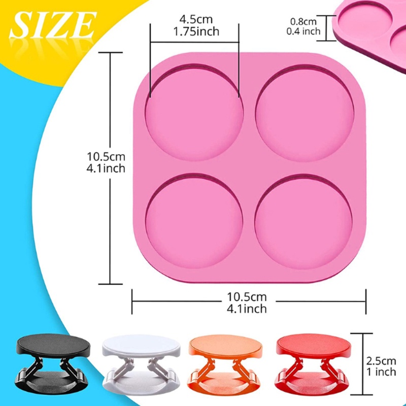 SIY  DIY Round Phone Grip Resin Mold Phone Holder Silicone Mold Round Resin Mold Phone Socket Resin Molds Resin Craft Tools