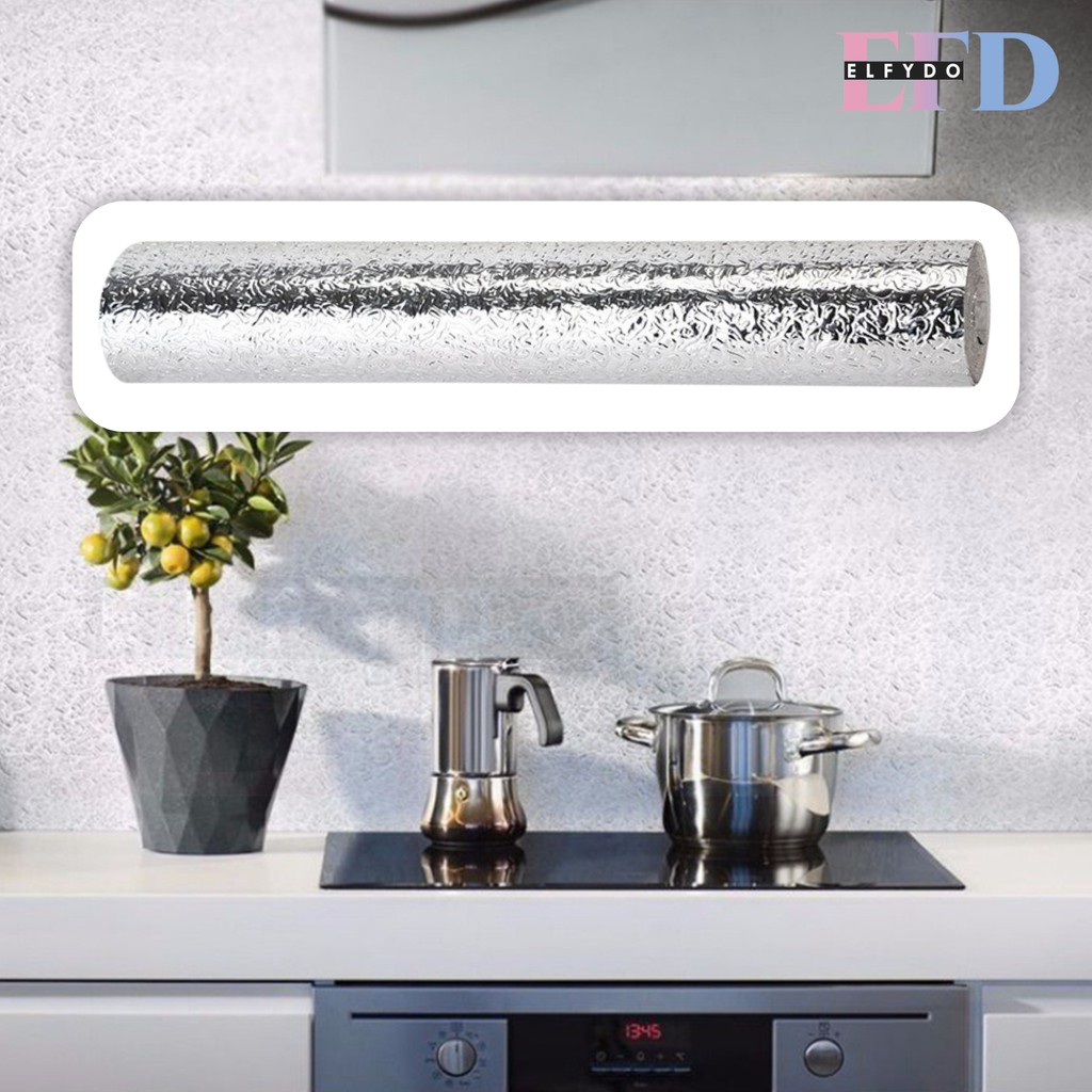 ELFYDO - HL0208 Wallpaper Dapur Aluminium Foil Tahan Air Minyak Api Stiker Dinding Dapur Aluminium Foil