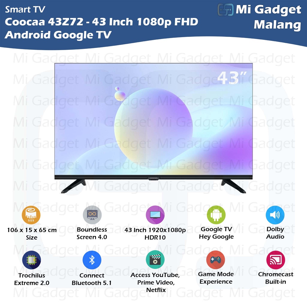 LED TV Coocaa 43Z72 - 43 Inch 1080p FHD Smart Android LED Google TV