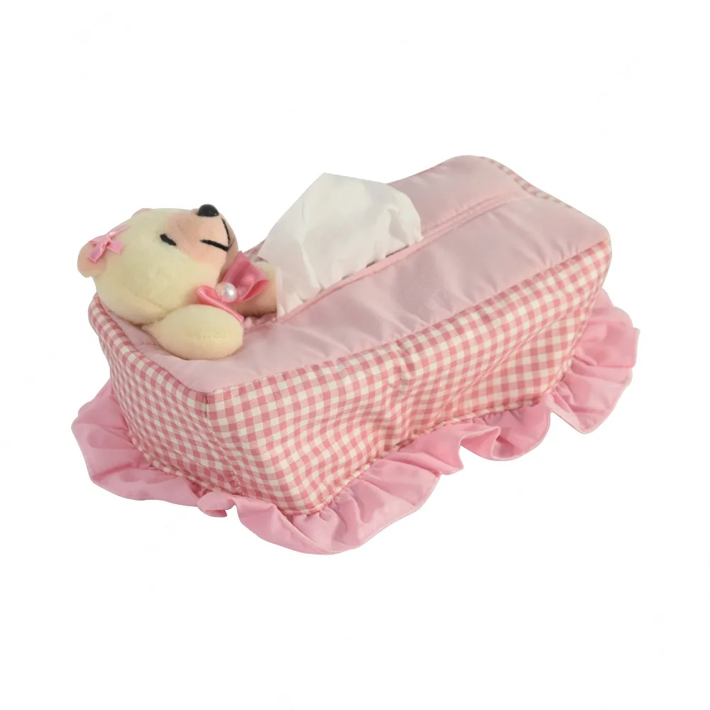 Ace Arthome Sarung Tempat Tisu Bear Checker - Pink