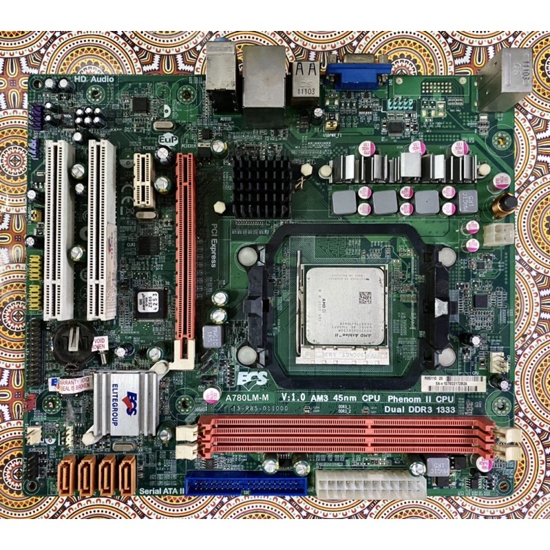 Motherboard AMD ECS A780LM-M Socket AM3 Phenom 2 DDR3 1333 Second