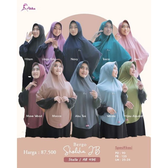 Bergo sholiha Jumbo abika murah