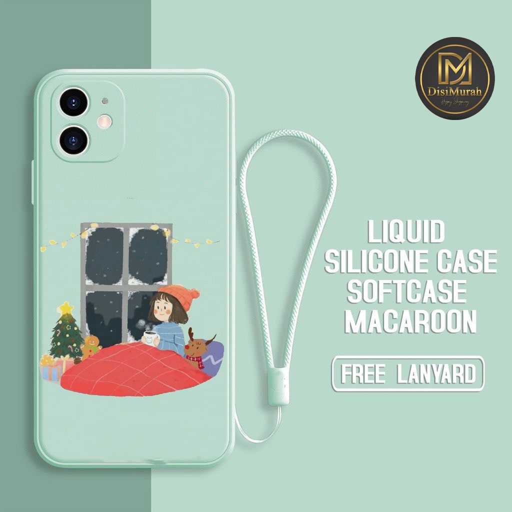 DISIMURAH FASHION CASE CARTOON GIRL SOFTCASE LIQUID + TALI LANYARD SILICON UNTUK TIPE HP OPPO A5S/A3