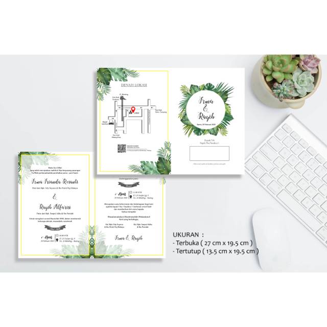 Undangan Pernikahan Murah desain istimewah bisa kertas Jasmine atau BC TIK